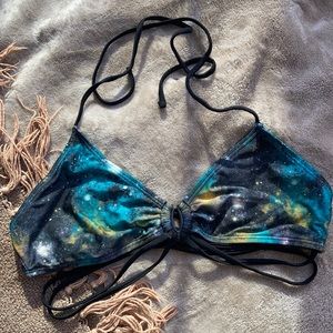 volcom galaxy print bikini top